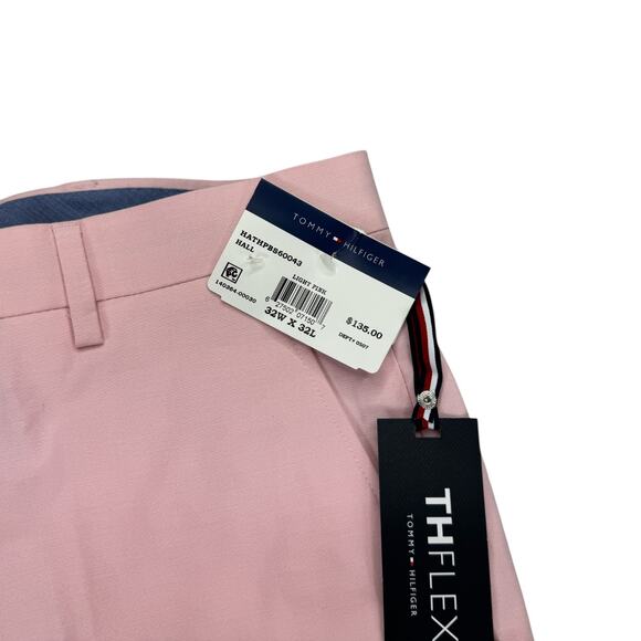 Tommy Hilfiger Mens TH Flex Modern Fit Stretch Chambray Suit Pants Pink 32x32 - Picture 3 of 6